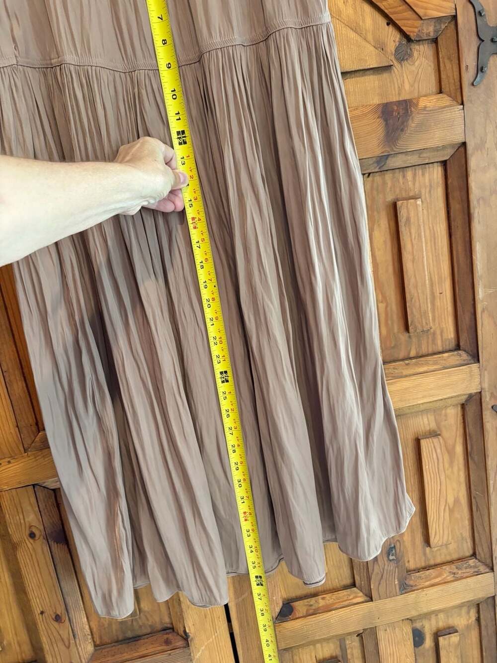 Rachel Zoe Maxi Skirt Brown Crinkled Tiered Elastic Waist - Picture 14 of 15